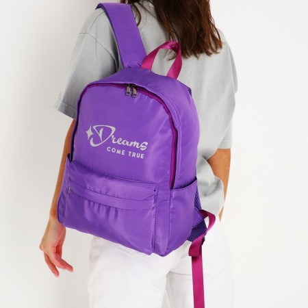 Backpack School Textile Dreams Come True, purple color, 38 x 12 x 30 cm-6