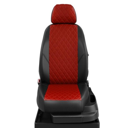 Auto-Cherkhly for Skoda Kodiaq since 2016-2022, jeep, perforation, eco-leather, red color, black