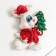 Magnet Polystone Bluest "White Rabbit in a fur coat and cap" mix 5.5x3.8 cm