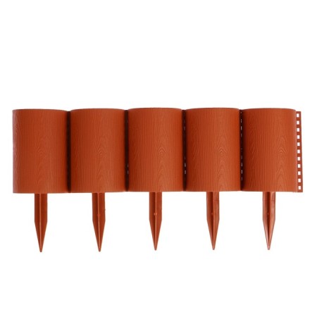 Decorative fence, 24 × 100 cm, 10 sections, plastic, terracotta, "logs"-6