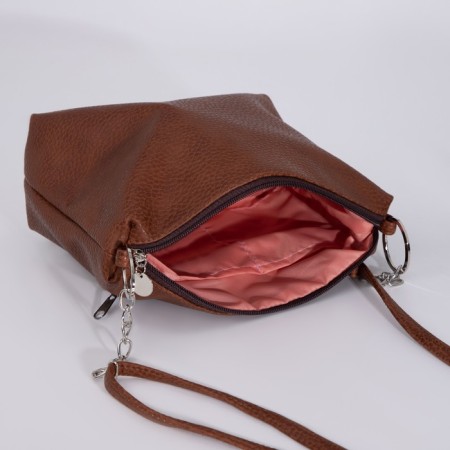 Cross-Bodi Bag on a zipper, brown color-6