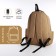 Youth backpack from textiles, 2 departments, 3 pockets, beige color