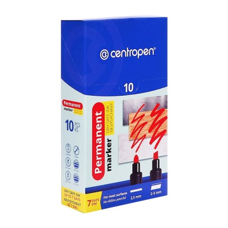 Permanent marker 5.0 mm centropen 8510, line 2.5 mm, black color (persistent to drying)-10