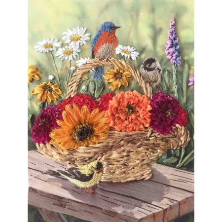 Set for embroidery with ribbons "Flower song"