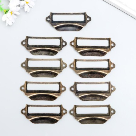 Handle with archival frame Metal bronze 3x7 cm-2