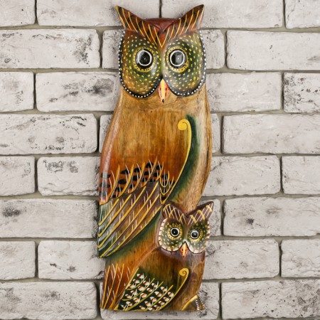 Wall panel "two owls" 48x20x2.5 cm