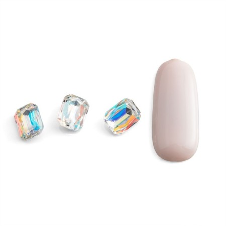 Rhinestones for nail design transparent Pole "Soft Rectangle", 10 pcs