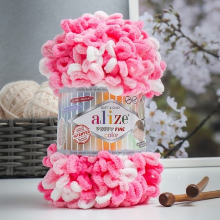 Yarn "Puffy fine color" 100% micropoliester 14.5m/100g (6383)