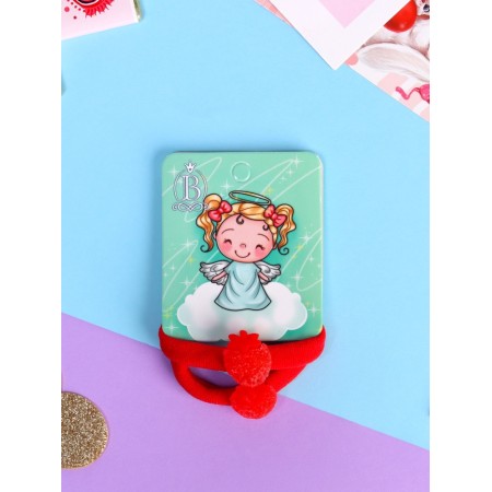Hair gum "Pupsenok", set 2 pcs., Strawberry, 3.5 cm, red