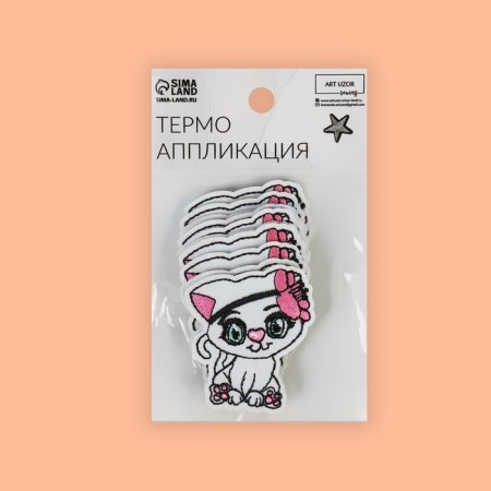 Thermal appliance "Cat with a flower", 5 × 5.7 cm, white/pink color-3