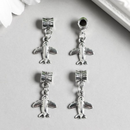 Bale with a suspension metal for creativity "Airpill" silver 2.6 cm-1
