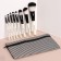 A set of makeup brushes "stripes", 8 objects, a lightning cover, white/black color