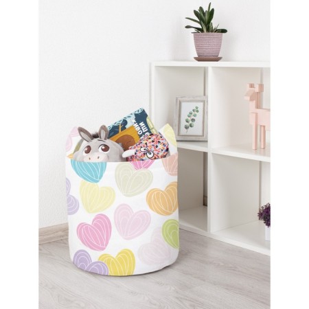 Basket for toys "Caramel hearts, size 35x35 cm