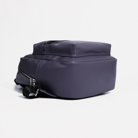 A backpack with a zipper, Medvedkovo, external pocket, purple color-3