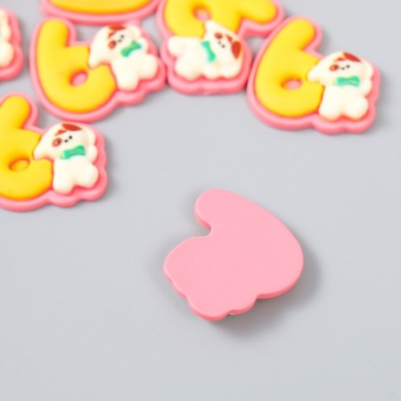 Decor for creativity "Number 6 with an animal" set 10 pcs 1.9x2.1 cm-1