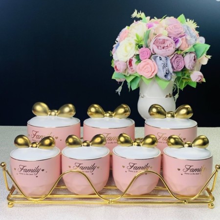 A set of cans for bulk Lenardi, on a stand, 7 pcs