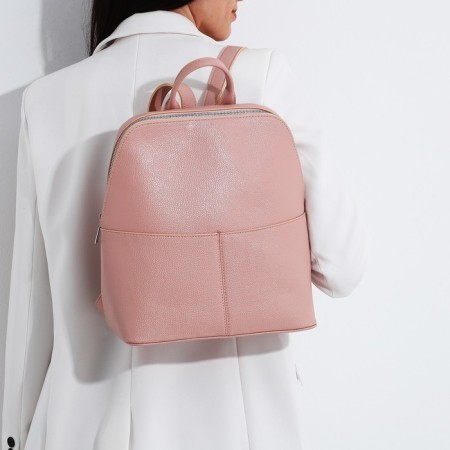 A backpack with a zipper, "Medvedkovo", the color is pink