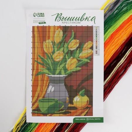 Cross -embroidery "Tulips", a set for creativity, 30 x 20 cm-2
