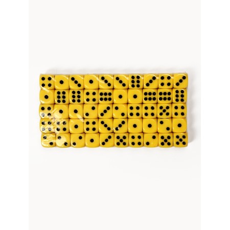 Playing bones, 1.4 x 1.4 cm, set 50 pcs, yellow-2