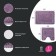 A set of mats for the bathroom IDDIS, 65x45 cm, 45x45 cm, microfiber, purple color