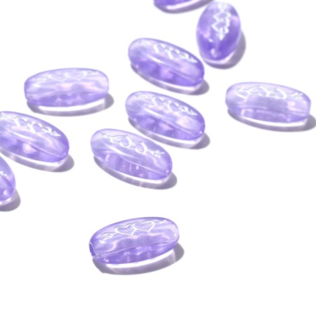 Acrylic bead "Hearts with an arrow", 18 × 6 mm, set 10 g, color transparent-lilac-1