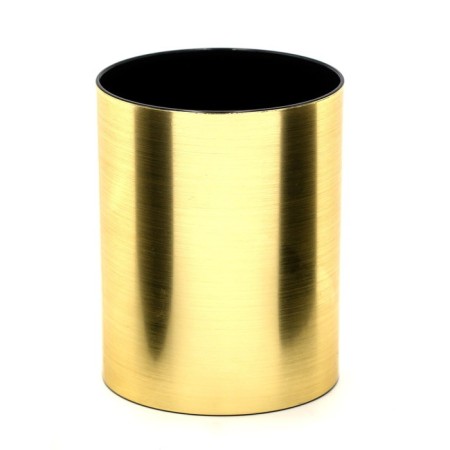A glass for dental brushes, 9x7.2x7.2 cm, gold