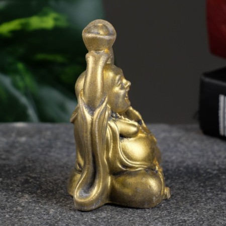 Figure "Hothee with Assigning" aged gold, 7x5x4cm-1
