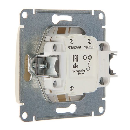 Switch "Glossa" Sche GSL000261, 10 A, 1 key, hidden, beige color-1