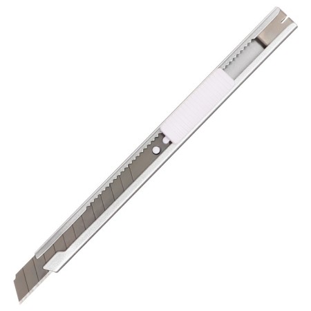 Chancellery knife 9mm, metal, blade 30 °, autofixer, TOP-4