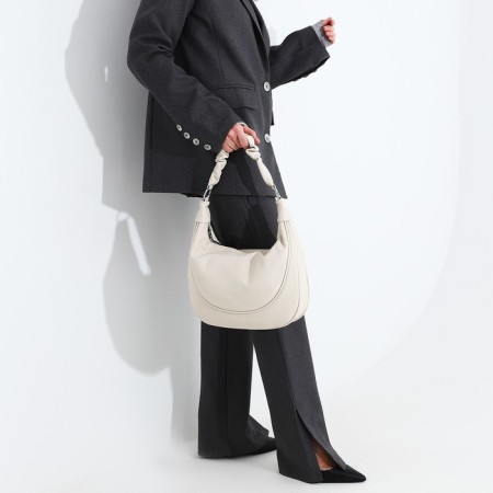 Load bag with lightning, external pocket, long belt, light-beige color-7