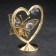 Souvenir "Heart with a butterfly", with 3 crystals, gilded
