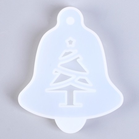 Silicone form universal, suspension "Bell with Christmas tree"-2