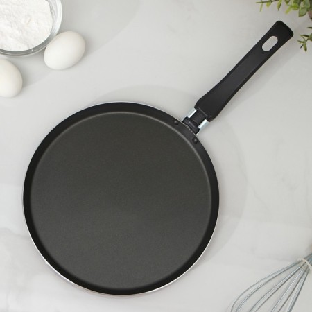 Pancakes "Expert", d = 25 cm, plastic handle, anti -stick coating, burgundy color-2