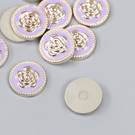 Decor for creativity Plastic "Rose in the Circle" lilac, gold 0.3x1.8x1.8 cm-1