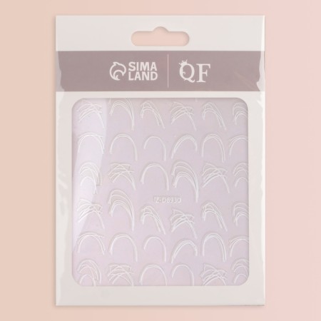 Nail stickers "shining lines", white color-1