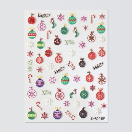 Nail stickers 8*6cm New Year's toys Z-A1189 multi-vod-volume Subway qf-2