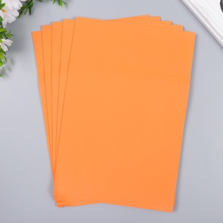 Foamiran "Orange" 2 mm (set of 5 sheets) A4 format format-1