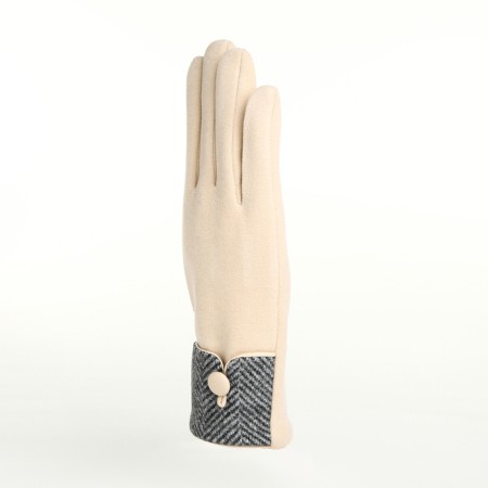 Gloves are female, dimensionless, without insulation, beige color-1