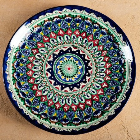 Largan Rishtan ceramics "Patterns", 32 cm, blue-3