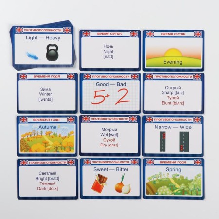 Board game "English for children", 50 cards, 4+-1