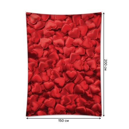 Decorative panel with photo printing "openwork hearts", vertical, size 150x200 cm-1