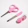 Children's manicure set (scissors, kniper, saw), pink color