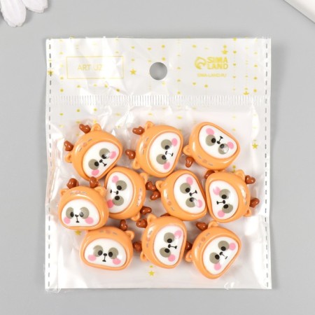 Decor for creativity plastic "Panda in a deer hat" 2.3x2.3x1 cm-3