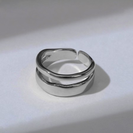 Ring "Roman Lines", the color of silver, dimensionless-1