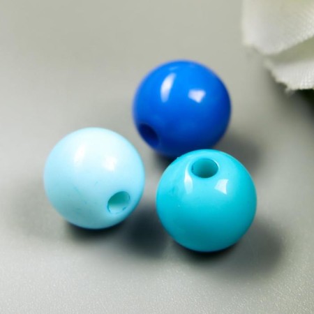 Beads for creativity "Balls", 8 mm, 30 grams (lilac, turquoise, blue)-2