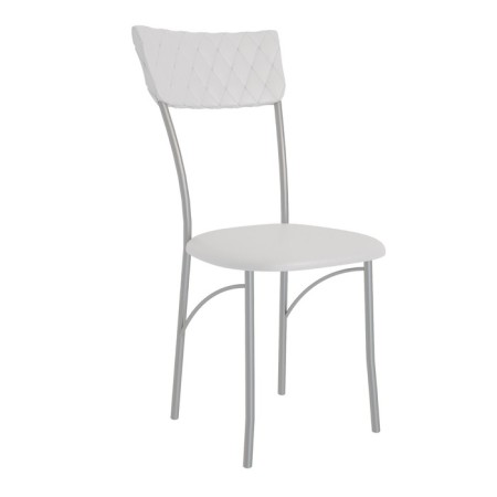 Chair "Visit", 390 × 490 × 880 mm, chrome color / ecru