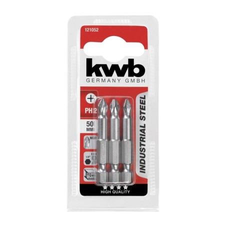 Bit KWB Industry, PH2, 50 mm, TQ60 steel, 3 pcs-1