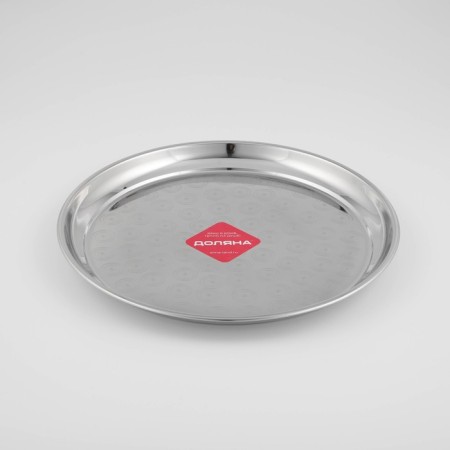 Stainless steel tray “India”, d = 35 cm, silver color-1