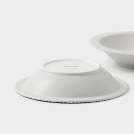 Magistro jarwah lausanne plates, 550 ml, 21.3 × 4 cm, deep, set 2 pcs, porcelain, gray-4