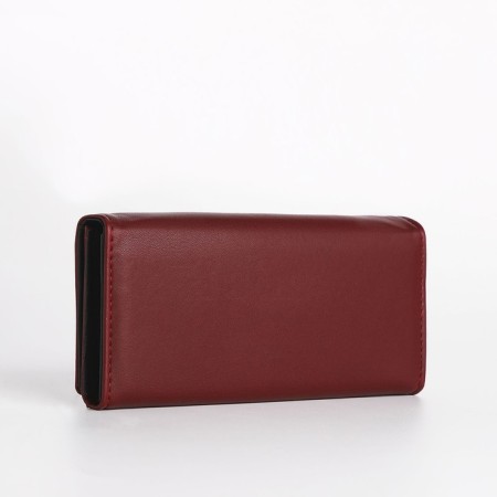 Women's wallet on a magnet, burgundy color-1